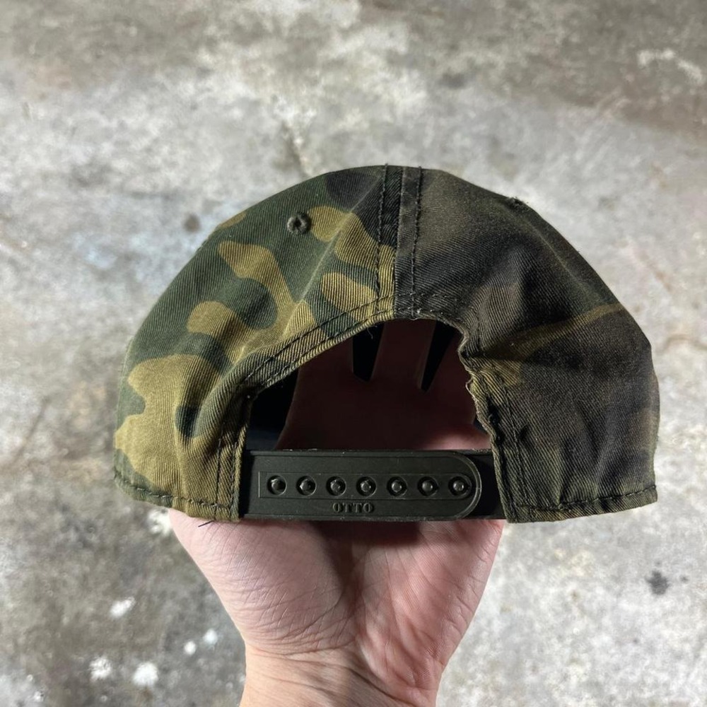 Camo Spider Logo Snapback Hat Men's Adjustable Otto Cap Green Black - Picture 3 of 4